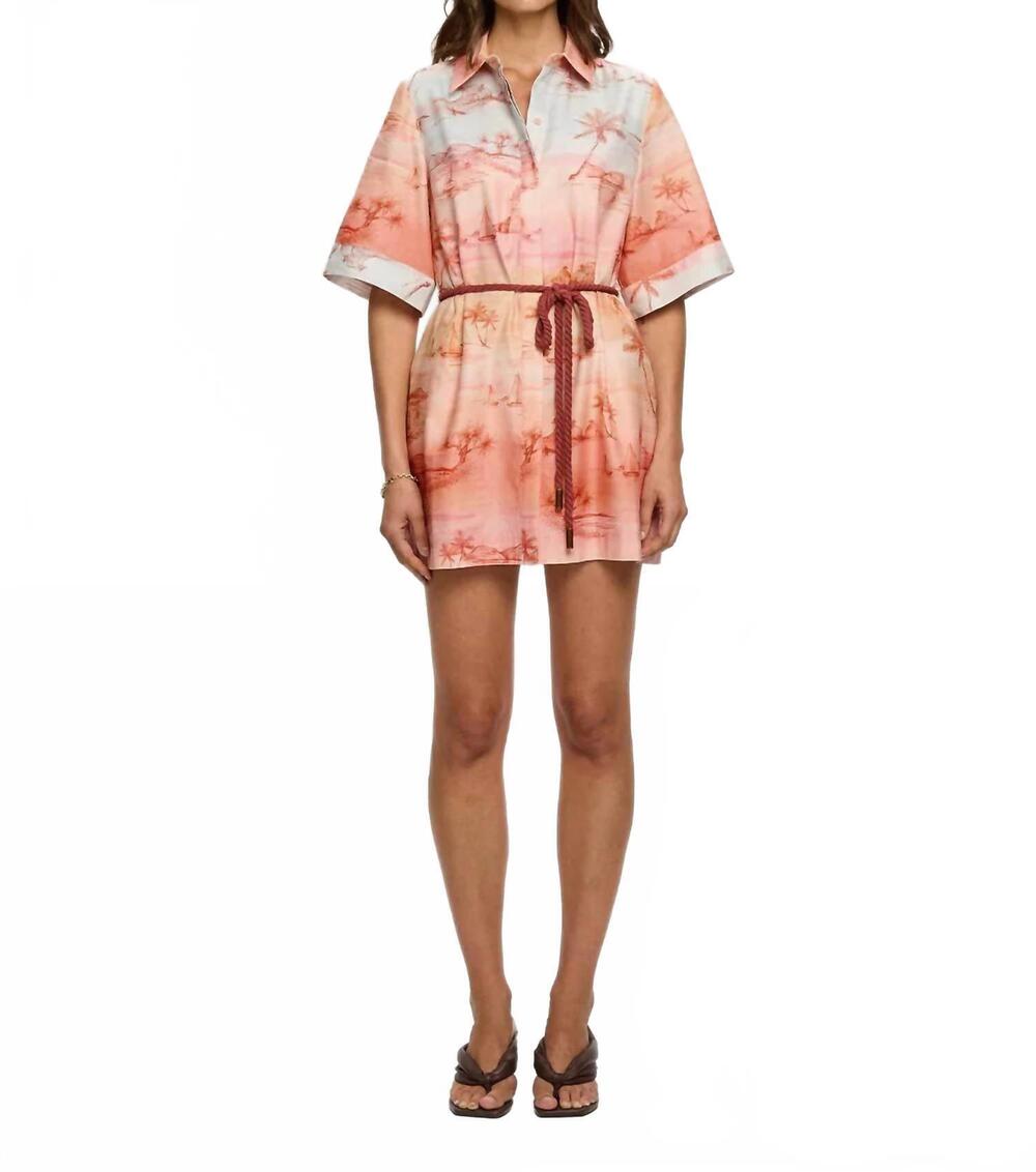 NEW KIVARI sunset shirt mini dress in ombre